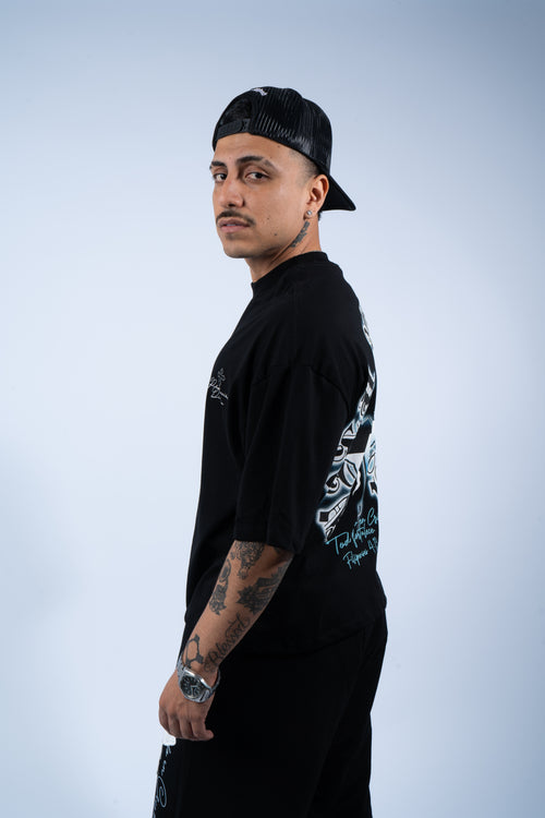 Blessd Hot Turquoise/Black T-Shirt